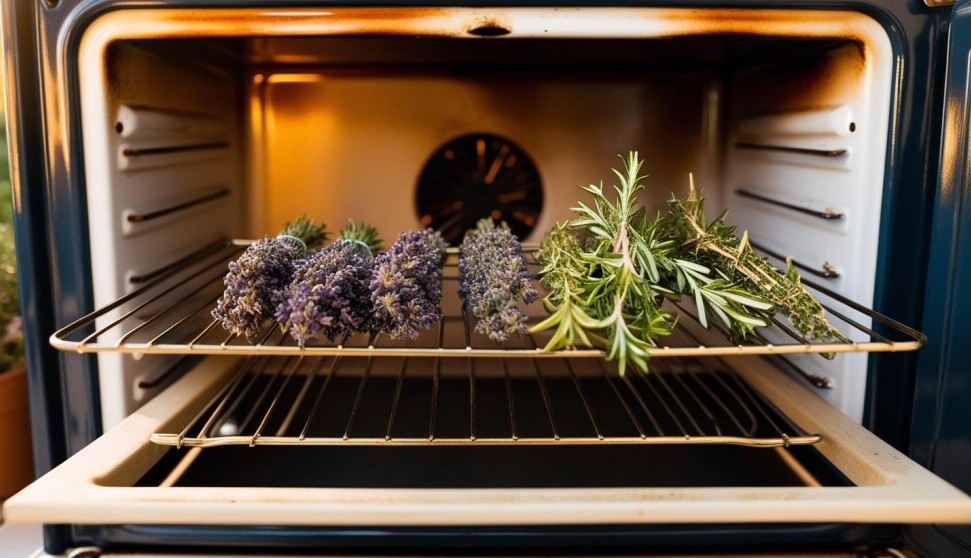 oven dried herbs.