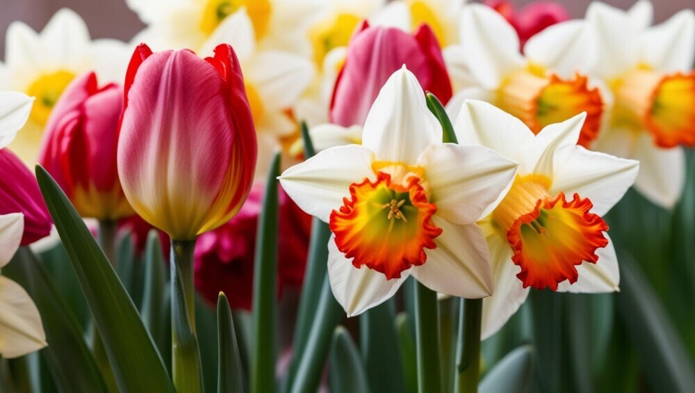 Daffodil and Tulips flowers