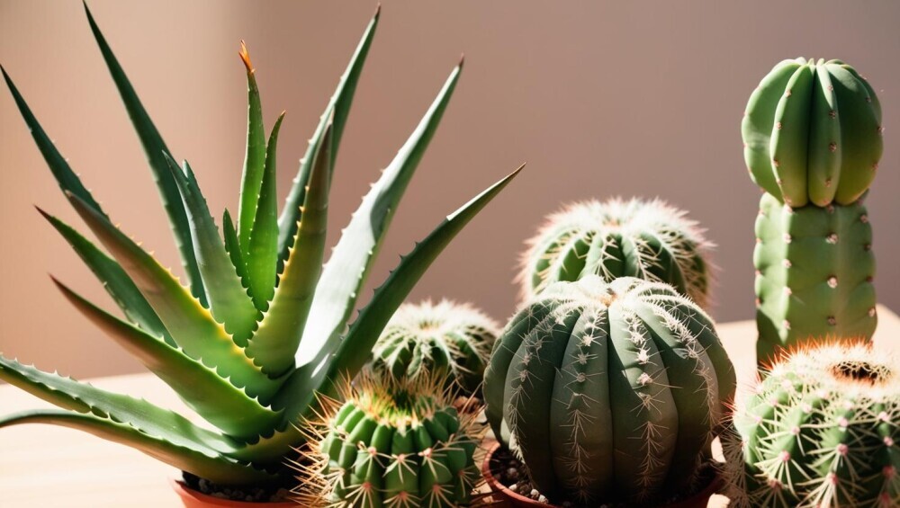 Aloe vera. Cacti