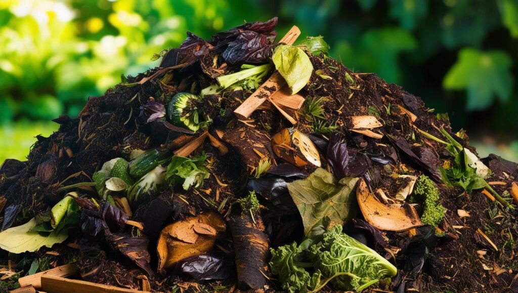 Kitchen scraps  making rich composting  for sustainable gardening 